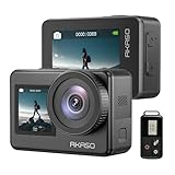 AKASO Action Cam 4K 20MP WiFi Action Kamera IPX8 Wasserdicht Unterwasserkamera EIS 2.0 mit Touchscreen 4X Zoom, Sprachsteuerung, Fernbedienung und 2x1350mAh Akkus Zubehö