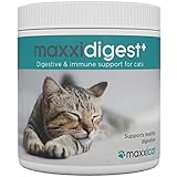 maxxicat – maxxidigest+ Probiotika, Präbiotika & Verdauungsenzyme für Katze – Fortschrittliche Unterstützung für die Verdauung und das Immunsystem von Katzen – Kein GMO-Pulver - Pulver 90 g