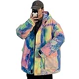 Personalisierte Baumwollkleidung Für Männer Und Frauen Im Winter, Dicke, Warme, Reflektierende Jacke Mit Kapuze Und Übergrößen Für Paare,B,3XL