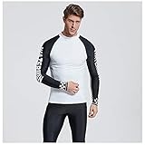 HUOFEIKE Herren Langarm Schnorcheloberteil Split Diving T-Shirt Surf Top Qualle Wear Schnelltrocknend Sonnencreme Elastisch Motorboot Kajak Windsurfen Sportswear,Sr,XXXL