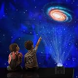 12 in 1 LED Planet Sternenhimmel Projektor, wiederaufladbares Galaxy Projektorlicht mit Bluetooth Lautsprecher & Timer & Fernbedienung für Kinder Erwachsene Schlafzimmer Home Dekor (A)