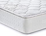 Vesgantti Matratze 100x200 7-Zonen Federkernmatratze Taschenfederkernmatratze Mittelfeste Orthopädischem Tonnentaschenfederkernmatratze (H4, Pillow-top 26cm)