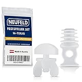 NEUFELD® Gardinenstopper Set [16 teilig] - Gardinenfeststeller in Standardgröße - Gardinen Feststeller für Schienen - Gardinenleiste Stopp