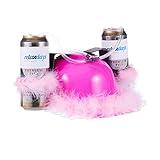 Relaxdays Bierhelm Pink, Helm mit Schlauch, für 2 Dosen Bier, Junggesellenabschied Frau, Party Trinkhelm, rosa F