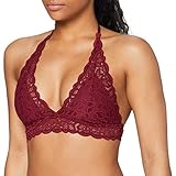 Amazon-Marke: Iris & Lilly Damen Bralette mit Häkelspitze, Rot (Rhododendron), M