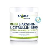 APOrtha Argiviron® | L-Arginin + L-Citrullin 4500 hochdosiert + Herzvitamin Vitamin B1 |360 vegane Kapseln I ohne Z