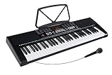 McGrey LK-6120-MIC Keyboard - Einsteiger-Keyboard mit 61 Leuchttasten - 255 Sounds und 255 Rhythmen - 50 Demo Songs - Inklusive Mikrofon - Schw