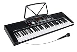 McGrey LK-6120-MIC Keyboard - Einsteiger-Keyboard mit 61 Leuchttasten - 255 Sounds und 255 Rhythmen - 50 Demo Songs - Inklusive Mikrofon - Schw