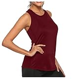 Ärmellos T-Shirt Oversize Tanktop Mode Tunika T-Shirt-Bluse Hemdbluse Lose-T-Shirt Oberteile Herbst und Sommer Bequem Hemd Lässig Sommerhemd Elegant Freizeithemd Damen Westliche Hemden W