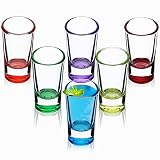 KADAX Schnapsgläser, 6er Set, 28ml, Shotgläser, Stamper für Alkohol, Brand, Shot, Vodka, Party, Schnapsglas, Kurze Gläser, Sambuca Gläser, Pinnchen Gläser, Shotbecher (Mehrfarbig)
