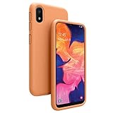 Vinve Flüssige Silikon-Schutzhülle für Samsung Galaxy A10e, Gel-Gummi, Rundumschutz, stoßfest, schlankes Design, Fallschutz (Orange)