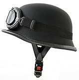 ATO WH1 Motorradhelm im Wehrmacht Style mit Fliegerbrille Größe M 57 bis 58
