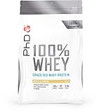 PhD 100% Whey Protein Pulver Banana - Grass Fed Whey - Premium Molkenprotein, Grass Fed - zum Muskelaufbau und Abnehmen Geeignet - Proteinreich, Low-Carb - 1 kg, Vanilla Crè