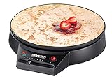 SEVERIN Crêpes Maker, Crepes-Eisen für süße Crepes und herzhafte Galettes, Crepesmaker mit XXL Grillplatte  (30 cm Durchmesser), stufenlose Temperatureinstellung, schwarz, CM 2198