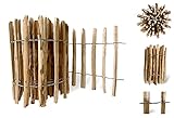 Floranica® imprägnierter Gartenzaun | Staketenzaun | Länge: 500 cm | Höhe: 50 cm | Lattenabstand: 8-10 cm | Holz: Nussbaum | 35 Größen | Holzzaun |