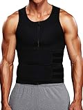 SLIMBELLE Herren Taillentrainer Schweißweste Fettverbrennung Reißverschluss Weste Gewichtsverlust Hot Neopren Sauna Weste Tank Top - - XX-Larg