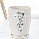 ZXKYZR8 Outdoor Indoor Pflanzgefäße Blumentöpfe Sukkulenten Übertopf Großer Blumentopf Keramikvase Mit Abflussloch Für Zimmerpflanzen Blume Sukkulenten Modernen Hausgarten Dek