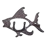 OMYLFQ Kleiderhaken Schwere Metall dekorative Dual Mantel Haken Hut Haken - Wandmontierte Fischform Haken, Wandhaken für Hut, Schlüssel, Mäntel Mantel und Huthak