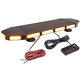 PROZOR 72 LEDs Notfall Warnblinklicht mit E-Mark, 21 Blitzmodi Rundumleuchte Magnetisch IP65 Wasserdicht, Bernstein Strobe Licht Digitalanzeige Steuerschalte 216W 12V/24V mit 5M Kabel für Auto LKW