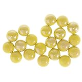 F Fityle 20 Stück Glasmurmeln Glaskugeln Spielzeug (20x16mm) für Dekoration Spielzeug, Spielmaschine, Hydroponische und Pflanzendekoration - Gelb