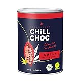ChillChoc Chili – 100% natürliche vegane Bio Anti-Stress-Trinkschokolade – 125 g Kakaopulver mit Hanfblättern warm und kalt genießen – 30% weniger Zucker als vergleichbare Schokodrink
