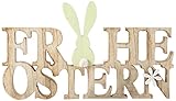 Heitmann Deco - Holz Schriftzug 'Frohe Ostern' mit Hase - Dekorationsartikel - Tischdeko und Raumsschmuck für O