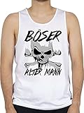 Shirtracer Piraten & Totenkopf - Böser Alter Mann - grau - 3XL - Weiß - Fun - BCTM072 - Tanktop Herren und Tank-Top M