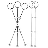 Nsiwem 5 Set Etageren Stangen Set Mittellochausstech Silber Metallstangen Etagere Bausatz Stangen für 2 bis 3 stufige Etagere Tortenständer(Round)