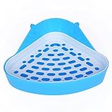 MDHDGAO Pet Wurf Box Töpfchen Ecke Toilette Kleines Dreieck Töpfer Trainer Multiple Farben Kunststoff Haustiereinrichtungen for kleine Kaninchen Mall Guinea Pigs Ferret Kleintiere (Color : Blue)