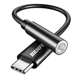 Benfei USB-C-auf-3,5-mm-Kopfhöreranschlussadapter, USB-Typ-C auf 3,5-mm-Adapter, Nylon-Kabel [DAC Hi-Res], kompatibel mit iPad Pro New 2018 2019, Pixel 2/XL/3, HTC, Samsung S10/S8/S9/Note 8