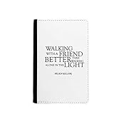 beatChong Zitat über Freundschaft von Helen Keller-Pass-Halter Travel Wallet Abdeckungs-Fall Karten-Geldb
