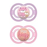 MAM Perfect Schnuller im 2er Set, für eine gesunde Zahn- und Kieferentwicklung, Baby Schnuller aus speziellem MAM SkinSoft Silikon mit Schnullerbox, 16+ Monate, Tiger/Hug