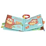 Annjom Baby-Stoffbuch, wiederverwendbares Spielzeug für die frühe pädagogische Entwicklung Baby-Stoffbuch Eingebauter Sounder für 6 Monate und ältere Menschen(Schwarze Eule)