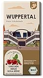 WUPPERTAL Fair Trade Stadt Schokolade / Kirschen, Minze und Rosa Beere / Bio Milchschokolade Fair gehandelter Kakao (1 Tafel, 75g)