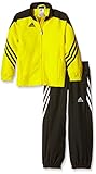 adidas Kinder Trainingsanzug Sereno 14,Top:Sun/Black/White Bottom:Black/White,140