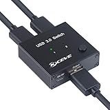 USB 3.0 Switch Selector, 2 In 1 Out USB Switcher for 2 Computers Share 1 USB Devices, Mouse, Keyboard, Scanner, Printer, E