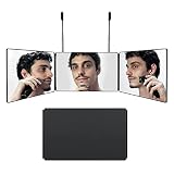 3 Wege Spiegel, 360 Grad Spiegel, Selbst Geschnittenes Haar, Tragbarer, Verstellbarer 360° Dreifacher Spiegel mit Höhen-Teleskop-Haken für Selbststyling und H