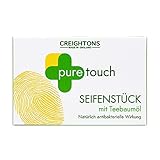 Pure Touch SEIFENSTÜCK mit Teebaumöl, Reinigen Sie Ihre Haut mit dieser dreifach gefrästen Seife, die Teebaumöl enthält, das für seine natürlichen antibakteriellen Eigenschaften bekannt ist, 75 g