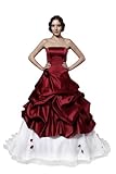hochzeits-shop-hamburg HBH Hamburger Brautmode Brautkleid WD0912 Weiß/Bordeaux Gr.44/46