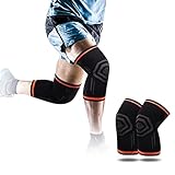 ANOOPSYCHE Kniebandage Damen männer, 3D Elastische Atmungsaktive Kniestütze mit Anti-Rutsch-Streifen. Volleyball Knieschoner. 2er Set Sport Knieschützer Laufen, Wandern, Joggen, Basketball XL