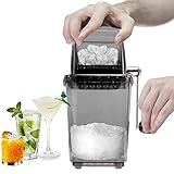 CZ-XING Crushed Ice Maker Manuell Eiscrusher Edelstahl crushed ice maschine mit Handkurbel Ice Crusher Sommer-Stromloser Transparent Eiszerkleinerer Bar Küche vereist Trinken zubehör (grau)