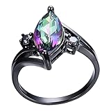 Colorful Zirkon Retro Cocktail Ring 2021 Neueste Eternal Hochzeit Frauen Männer Paar, Ringe Liebe Umarmung Ringe Jahrestagsgeschenke Ring Trauringe purpurroter Diamant (D, 18.6)