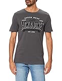 JACK & JONES Herren JJELOGO Tee SS O-Neck 2 COL AW21 SN T-Shirt, Asphalt/Fit:Slim, L