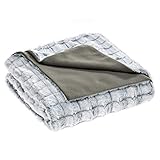 aqua-textil Masha Kuscheldecke 150 x 200 cm grau Polar Fleece Tagesdecke Fellimitat Wendedecke Sofadecke TV-Deck