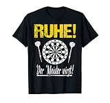 Herren Ruhe der Meister wirft Dart Sprüche Geschenk Dartspieler Fun T-S