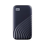 WD My Passport SSD 1 TB mobiler SSD Speicher (NVMe-Technologie, USB-C und USB 3.2 Gen-2 kompatibel, Lesen 1050 MB/s, Schreiben 1000 MB/s) Mitternachtsb