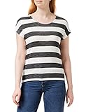 VERO MODA Damen Vmwide Stripe S/L Top Noos T-Shirt, Schwarze und Weiße Streifen, S