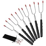 Homealexa Grillspieße Grillgabel Spieße ausziehbar extra Lange (85 cm) Marshmallow Bräter Lagerfeuer Camping Sticks Teleskop BBQ Gabeln mit isolierten Griffen für Smores, Hot Dogs Shish-Kebab