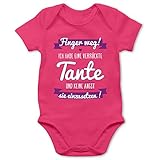Shirtracer Statement Sprüche Baby - Ich Habe eine verrückte Tante Lila - 1/3 Monate - Fuchsia - taufgeschenke für mädchen - BZ10 - Baby Body Kurzarm für Jungen und M