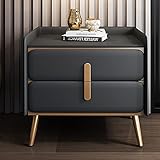 Nachttisch Nachtschrank Nachtkommode Nachttisch Modern Einfachheit Nachttischschublade Massivholz Nachttisch Mit 2 Lagerschubladen Und Metallbeine Für Schlafzimmer Wohnzimmer(Color:Navy Blue)